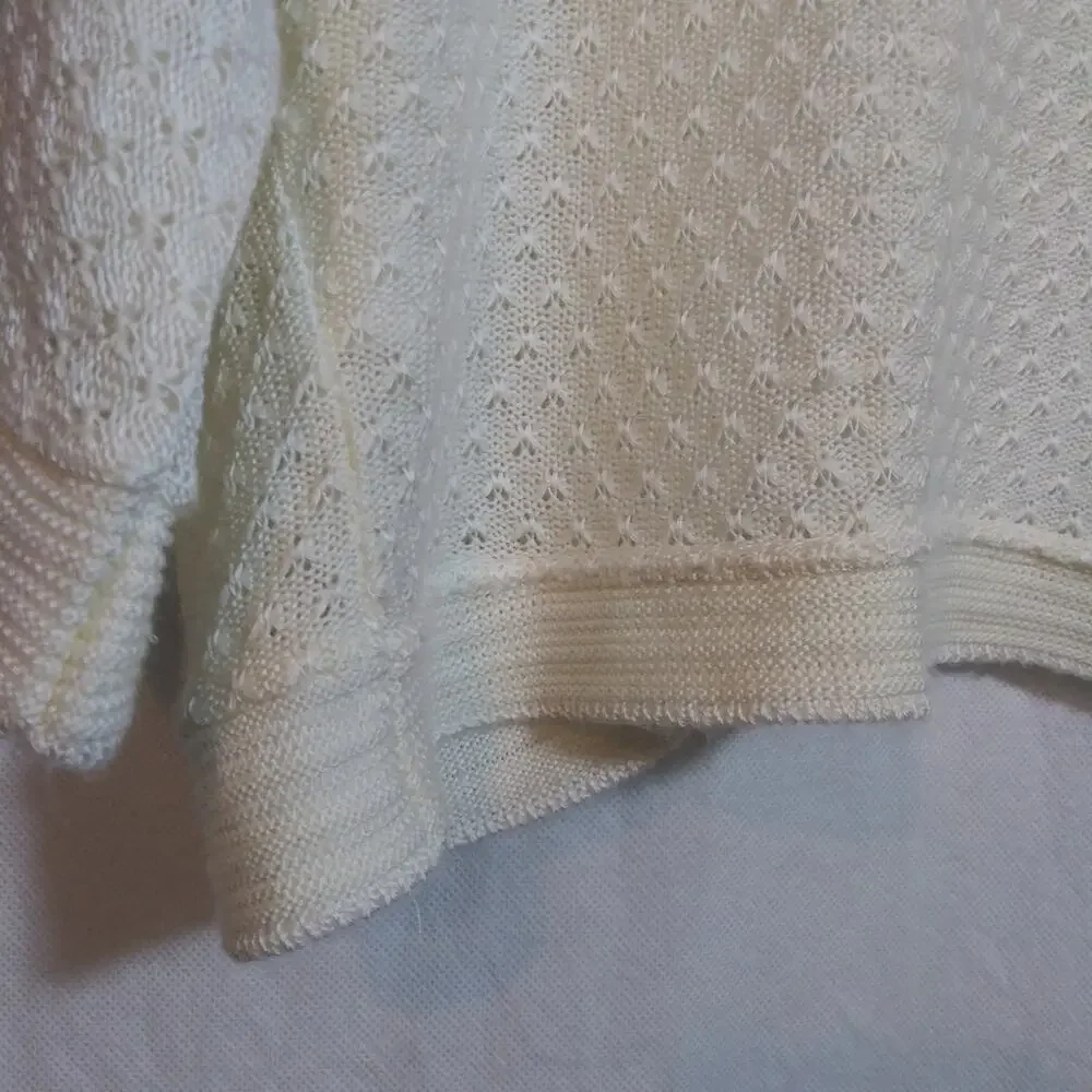 Ny Collection Cream Open-Front Knit Cardigan Sweater Cottagecore Petite Size XLP